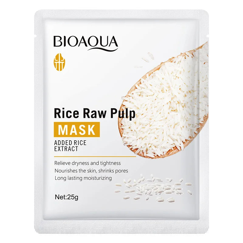 10pcs BIOAQUA Rice Raw Pulp Facial Masks