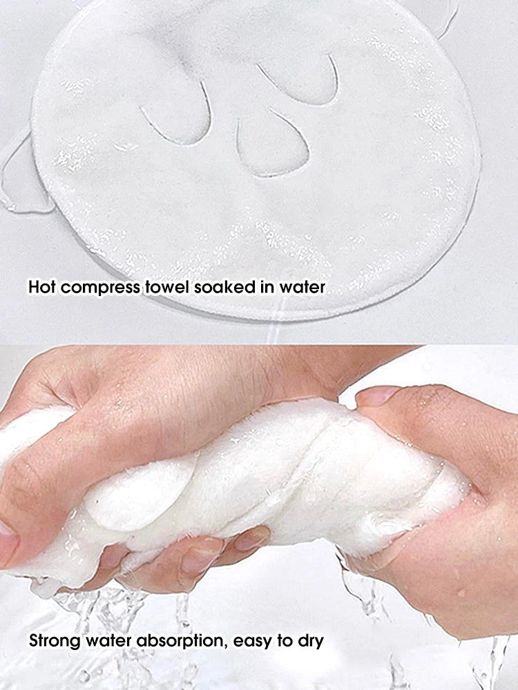 Hot compress towel hanging ear