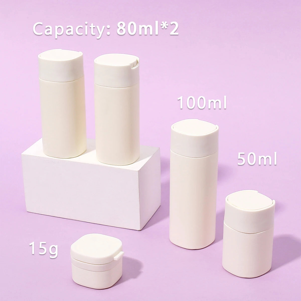 5pcs Multiple Colors Soft Touch Cream Travel Dispenser Bottles