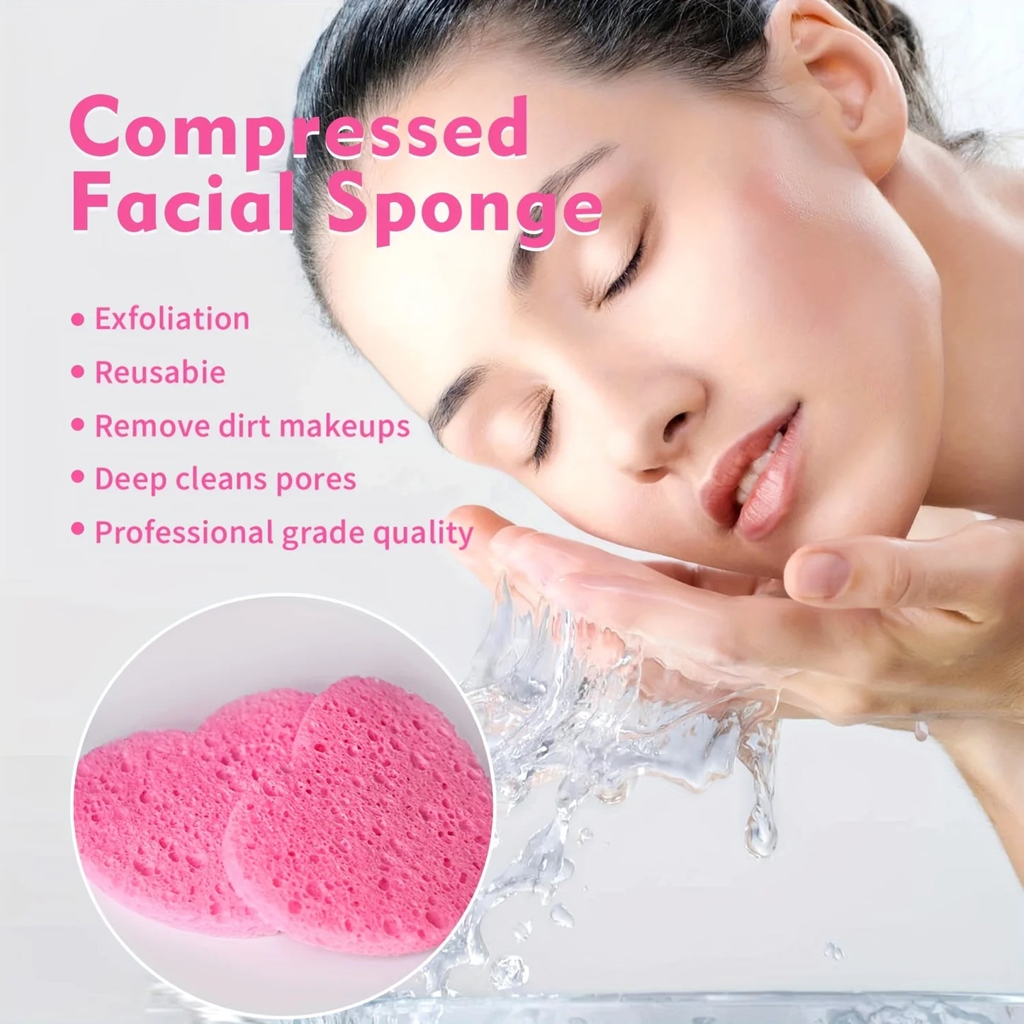 20 Pieces Facial Sponges Heart Shape