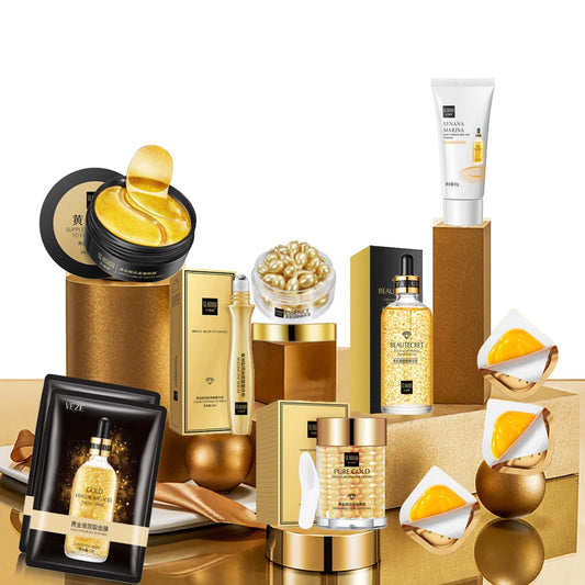 Facial Skin Care Set 24k Gold