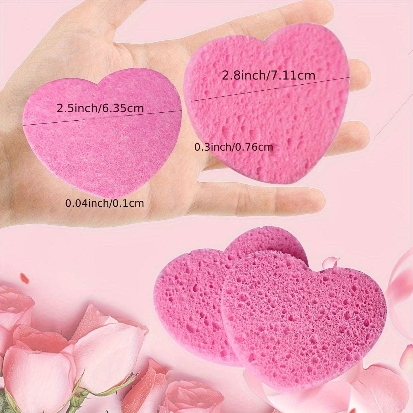 20 Pieces Facial Sponges Heart Shape